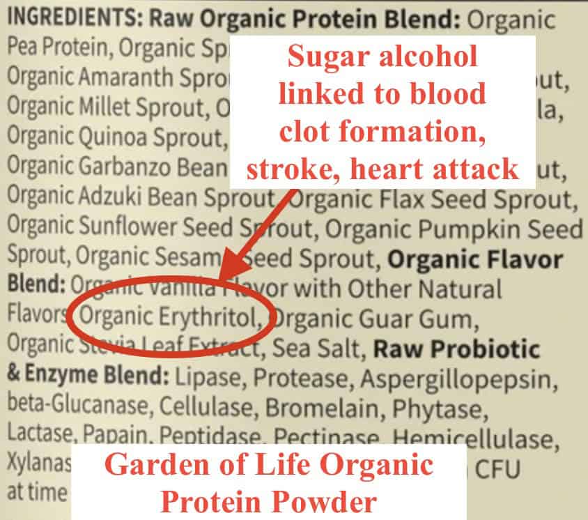 garden of life protein powder toxic ingredient erythritol